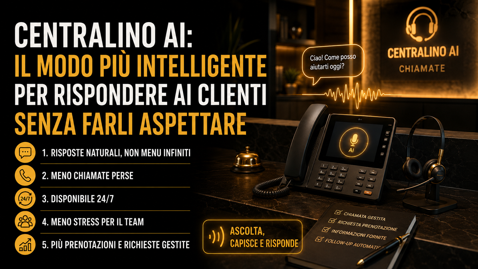Centralino AI: il modo più intelligente per rispondere ai clienti senza farli aspettare
