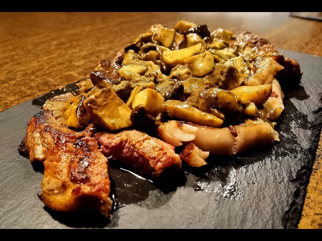Tagliata di manzo con funghi porcini